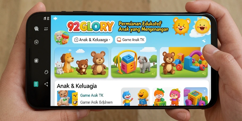 Antarmuka mengasyikkan dari aplikasi Game Anak TK 92GLORY.