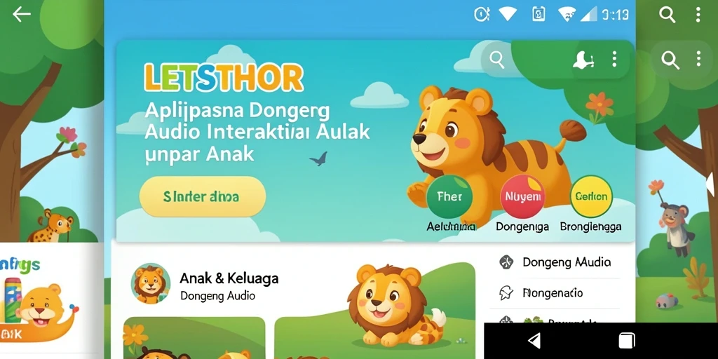Antarmuka pengguna <strong>LETSTHOR</strong> yang ceria dan menarik untuk anak-anak.