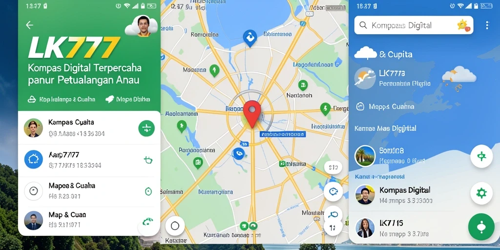 Antarmuka pengguna LK777 yang jelas dan fungsional untuk kompas digital.
