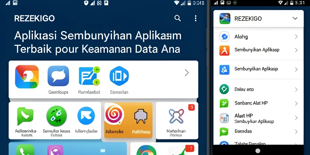 Tampilan antarmuka REZEKIGO saat menyembunyikan aplikasi yang tidak diinginkan.