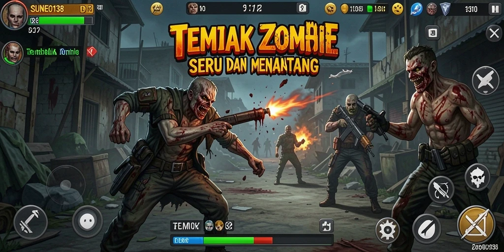 Tampilan antarmuka SUNEO138 yang menarik saat menghadapi zombie.