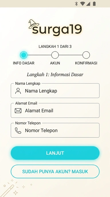 Panduan Registrasi Akun Surga19 untuk Pengguna Android
